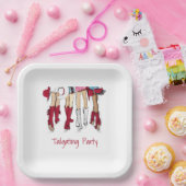 Assiettes En Carton Alabama Dames Mode Boots Cowboy Tailging (Fête)