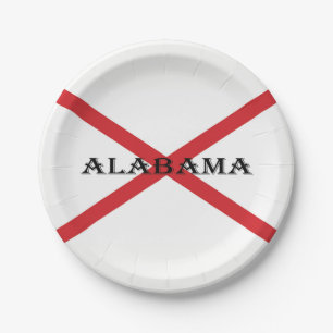 Assiettes En Carton Alabama et Drapeau