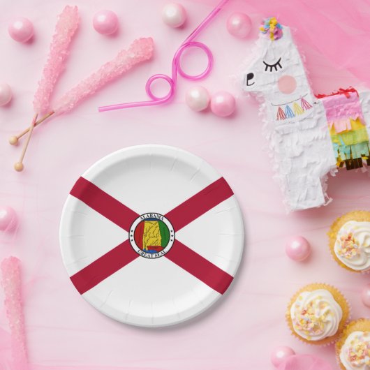Assiettes En Carton Alabamian Flag & Seal, Flag of Alabama (Fête)