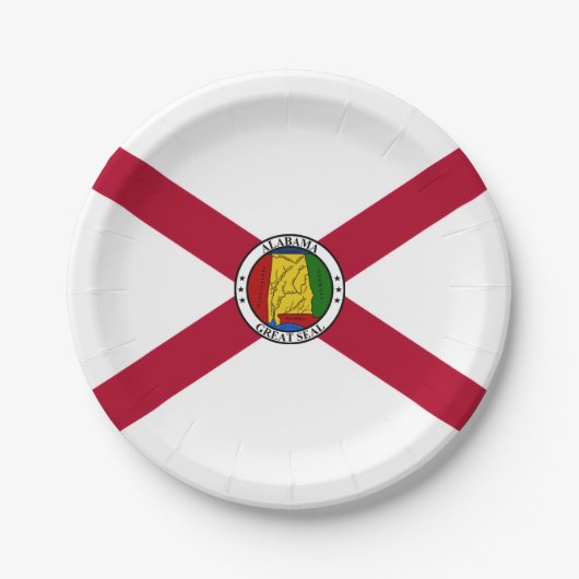 Assiettes En Carton Alabamian Flag & Seal, Flag of Alabama (Devant)