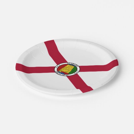 Assiettes En Carton Alabamian Flag & Seal, Flag of Alabama (Angle)