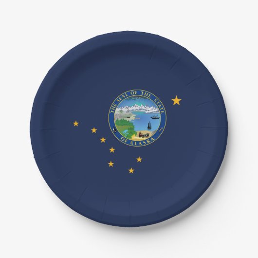 Assiettes En Carton Alaskan Flag & Seal, Flag of Alaska (Devant)
