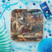 Assiettes En Carton Alaskan Malamute : Noël festif (Fête)