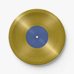 Assiettes En Carton Album Gold Vinyl Record