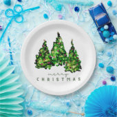Assiettes En Carton Alcohol Ink Design Holiday Chrismas TrePaper Plate (Fête)