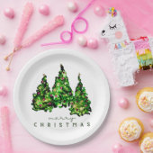 Assiettes En Carton Alcohol Ink Design Holiday Chrismas TrePaper Plate (Fête)