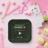 Assiettes En Carton Alerte Système Hacker Célibataire (Fête)