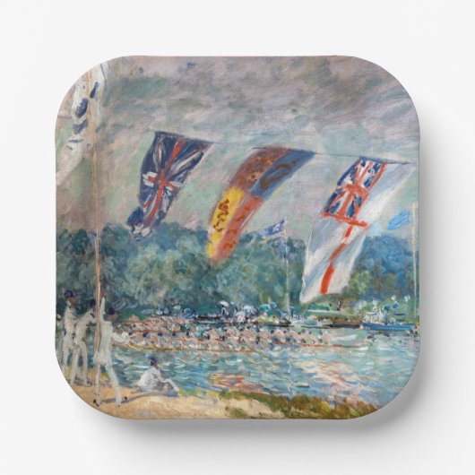 Assiettes En Carton Alfred Sisley - Regatta à Molesey (Recto)