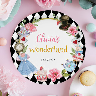 Assiettes En Carton Alice au pays des merveilles Anniversaire