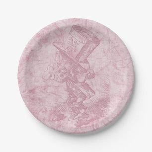 Assiettes En Carton Alice au pays des merveilles Art rose floral fait