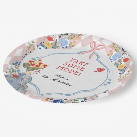 Assiettes En Carton Alice au pays des merveilles fête d'anniversaire (Angle)