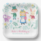 Assiettes En Carton Alice au pays des merveilles fête d'anniversaire (Recto)