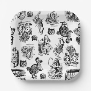Assiettes En Carton alice au pays des merveilles illustration fantaisi