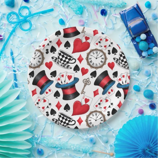 Assiettes En Carton Alice au pays des merveilles Motif (Fête)