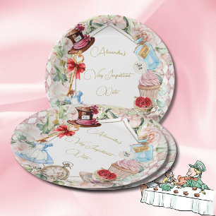 Assiettes En Carton Alice Au Pays Des Merveilles Thème Floral Rose Per