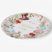 Assiettes En Carton Alice Au Pays Des Merveilles Thème Floral Rose Per (Angle)