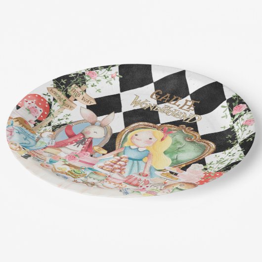 Assiettes En Carton Alice Aventures dans Woderland Anniversaire Tea Pa (Angle)