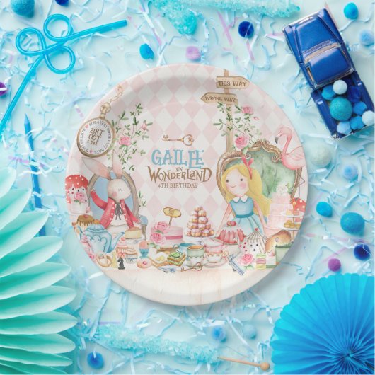 Assiettes En Carton Alice Aventures dans Woderland Anniversaire Tea Pa (Fête)