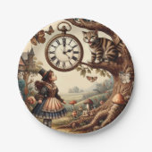 Assiettes En Carton Alice & Cheshire Cat: Whimsical Wonderland Fantasy (Devant)