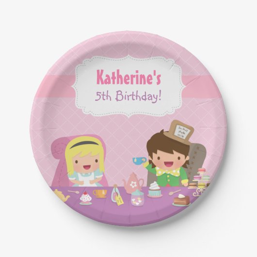 Assiettes En Carton Alice dans des approvisionnements d'anniversaire (Devant)