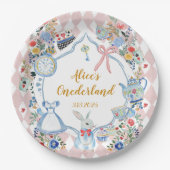 Assiettes En Carton Alice dans l'Onederland Anniversaire lunaire (Devant)