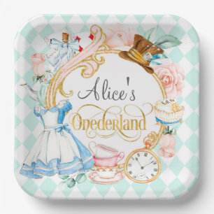 Assiettes En Carton Alice dans l'Onederland fêté de thé de haine