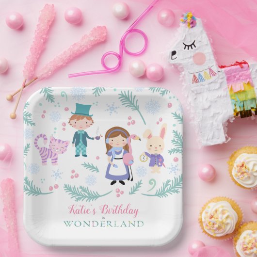Assiettes En Carton Alice en hiver Wonderland fête d'anniversaire (Fête)