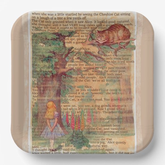 Assiettes En Carton Alice et les Plaques en papier Cheshire (Recto)