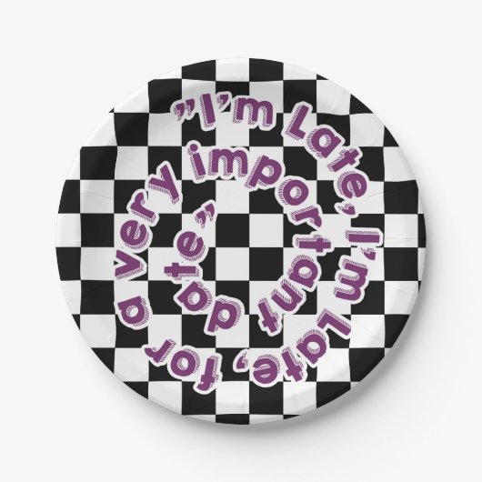 Assiettes En Carton Alice in Wonderland Plates - Citation de lapin bla (Devant)