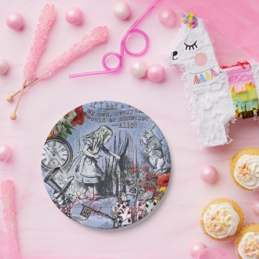 Assiettes En Carton Alice nonsense rideau merveilleux - Bleu (Fête)