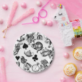 Assiettes En Carton Alice White Rabbit Wonderland Cheshire Cat (Fête)