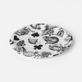 Assiettes En Carton Alice White Rabbit Wonderland Cheshire Cat (Angle)