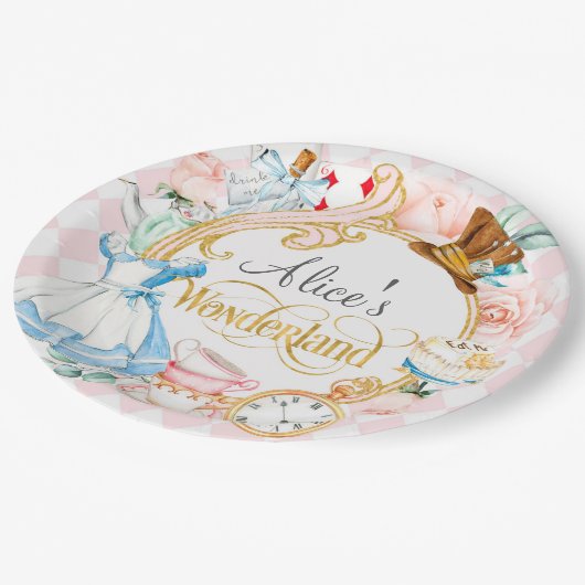 Assiettes En Carton Alice Wonderland fêté de thé de haine (Angle)