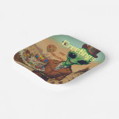 Assiettes En Carton Alien amical avec gâteau d'anniversaire (Angulaire)