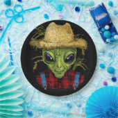 Assiettes En Carton Alien Farmer UFO Alien Espace extra-atmosphérique (Fête)