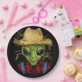 Assiettes En Carton Alien Farmer UFO Alien Espace extra-atmosphérique (Fête)