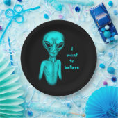 Assiettes En Carton Alien, je veux croire (Fête)
