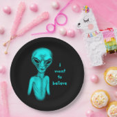 Assiettes En Carton Alien, je veux croire (Fête)