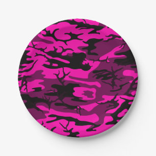 Assiettes En Carton Alien Pink Camo