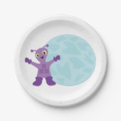 Assiettes En Carton Alien pourpre (Devant)