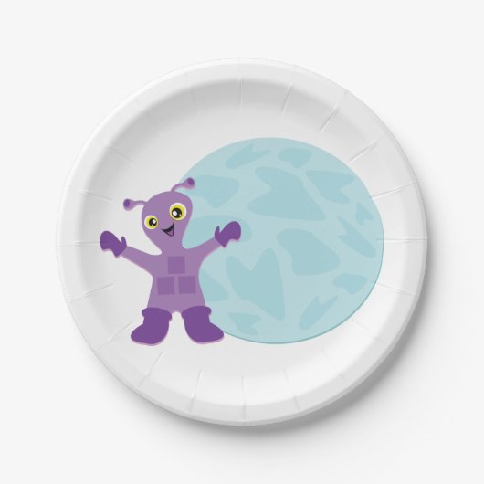 Assiettes En Carton Alien pourpre (Devant)