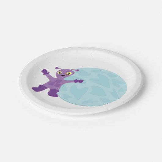 Assiettes En Carton Alien pourpre (Angle)