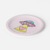 Assiettes En Carton Alien rose (Angle)