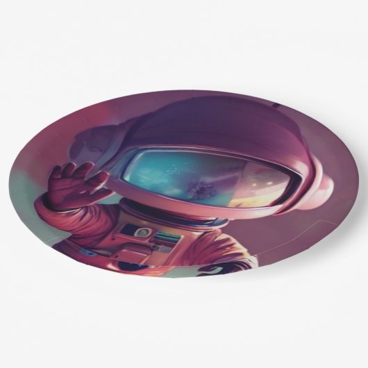Assiettes En Carton Alien rose minuscule (Angle)