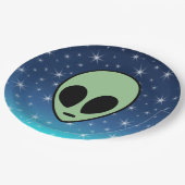 Assiettes En Carton Alien vert (Angle)