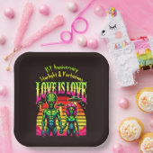 Assiettes En Carton Aliens brillants en amour sous ciel (Fête)