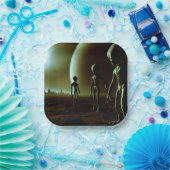 Assiettes En Carton ALIENS gris SF 1 (Fête)