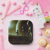 Assiettes En Carton ALIENS gris SF 1 (Fête)