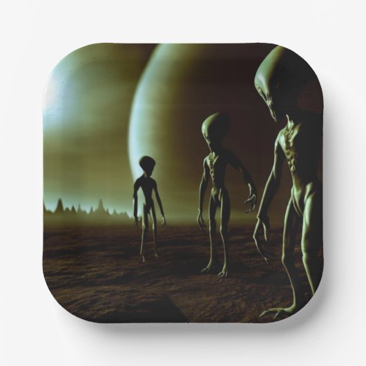 Assiettes En Carton ALIENS gris SF 1 (Recto)