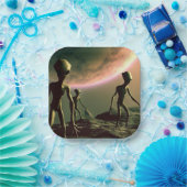 Assiettes En Carton ALIENS gris SF 2 (Fête)